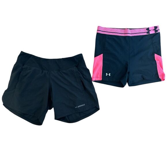 Bike & Running Shorts Bundle Black & Pink Size Medium biking jogging athletic - Picture 1 of 3